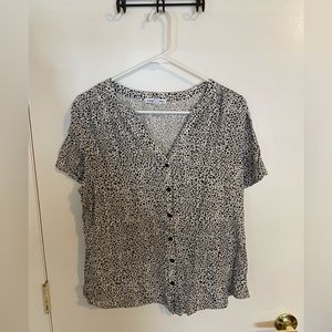 Amazon Essentials black and white leopard print blouse